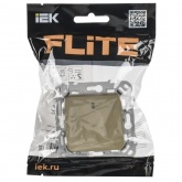 Выключатель одноклавишный с индикацией ИЭК FLITE ВС11-1-1-ФлХ 10А хаки