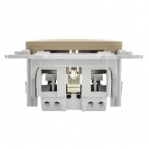 Розетка с заземлением ИЭК FLITE РСш11-1-ФлХ 16А шторки автозажим хаки