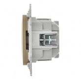 Розетка с заземлением ИЭК FLITE РСш11-1-ФлХ 16А шторки автозажим хаки