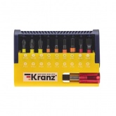Набор бит Kranz с магнитным держателем 19 шт в пластиковом кейсе