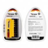 Набор бит Kranz с магнитным держателем 10 шт в пластиковом кейсе