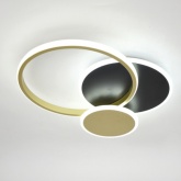 Светильник потолочный светодиодный ЭРА Модерн City CLL-1 60W 3000-6500K RC черный-золото с ДУ