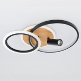 Светильник потолочный светодиодный ЭРА Модерн Rondo CLL-1 85W 3000-6500K RC черный-дерево с ДУ