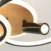 Светильник потолочный светодиодный ЭРА Модерн Rondo CLL-1 85W 3000-6500K RC черный-дерево с ДУ