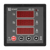 Амперметр цифровой на панель EKF трехфазный 0,05-5А АС 0,5 72х72х80мм