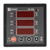 Вольтметр цифровой на панель EKF трехфазный 30-500В АС 0,5 в коротком корпусе 72х72х65мм