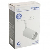 Светильник трековый Feron AL116 под лампу MR16 15W 230V GU10 однофазный, магнитный, белый