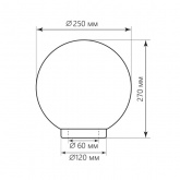 Светильник садово-парковый Оптима Feron НТУ 02-60-255 60W 230V E27 IP44 призма дымчатый шар ПМАА