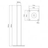 Опора металлическая для серии Оптима Feron h600мм d60мм, черный, ОМ 0.6