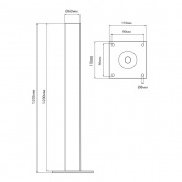 Опора металлическая для серии Оптима Feron h1200 d60мм, черный, ОМ 1.2