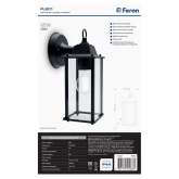 Светильник садово-парковый Санторини Feron PL201 60W E27 230V IP44 черный