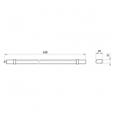 Светильник светодиодный ЭРА SPP-301-18-4K-M 18W 4000K 1890Lm IP65 L620x39x31mm линейный, матовый