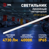 Светильник светодиодный ЭРА SPP-301-45-4K-M 45W 4000K 4730Lm IP65 L1220x39x31mm линейный, матовый