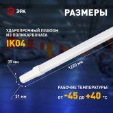 Светильник светодиодный ЭРА SPP-301-45-6K-M 45W 6500K 4730Lm IP65 L1220x39x31mm линейный, матовый