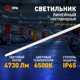 Светильник светодиодный ЭРА SPP-301-45-6K-M 45W 6500K 4730Lm IP65 L1220x39x31mm линейный, матовый