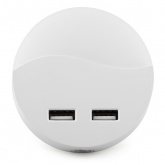 Светильник ночник Feron c 2мя USB выходами, FN1122 0,45W 230V, белый