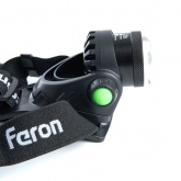Фонарь налобный Feron TH2305 ZOOM 5W IP44 пластик/алюминий, аккумулятор 2х18650