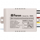 Выключатель Feron TM76 с пультом радиоуправления 3-х канальный 1000W 230V 30м черное серебро