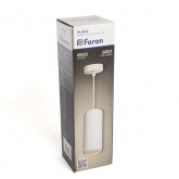 Светильник потолочный на подвесе Feron HL3658 GX53 max 12W 230V белый D80*H220