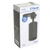 Трековый светодиодный светильник AL128 10W 4000K 800Lm 35° однофазный черный с антибликовой решеткой