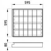 Встраиваемый растровый светильник ЛВО418 D ECP 4х18 Вт ЭПРА 595х595мм