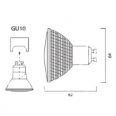 Лампа галогенная Sylvania HI-SPOT 63 75W 50° 220V GU10