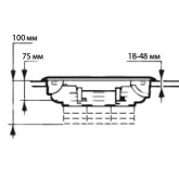Лючок напольный Legrand 12мод. гл.75-105мм под покрытие серый