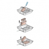 Лючок напольный Legrand 12мод. гл.75-105мм под покрытие серый