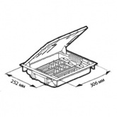 Лючок напольный Legrand 24мод. гл.75-105мм под покрытие серый