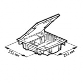 Напольный лючок Legrand 10мод. гл.65мм под покрытие серый