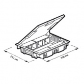 Напольный лючок Legrand 16мод. гл.65мм серый