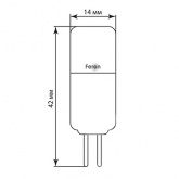 Лампа светодиодная капсула Feron LB-492 2W 2700K 220V G5,3 14х47mm теплый свет