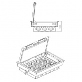 Коробка с суппортами Экопласт BOX/8 для люка LUK/8 в пол металлическая для заливки в бетон