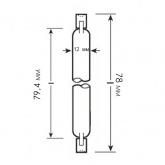 Лампа галогенная линейная Osram 64690 ECO Haloline 80W (100W) 220V R7s 74.9mm