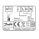 Терморегулятор Devireg Touch с датчиком пола и воздуха полярно-белый