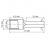 Наконечник медный КВТ луженый штифтовой НШП-6,0 под опрессовку