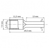 Наконечник медный КВТ луженый штифтовой НШП-16,0 под опрессовку