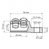 Наконечник болтовой КВТ 2НБЕ 25/50 со срывными болтами