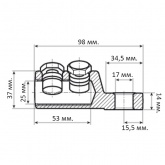 Наконечник болтовой КВТ 2НБЕ 150/240 со срывными болтами