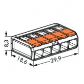 Клеммник WAGO 5 (одножильных или многожильных) х 0,08-4 мм 32A Cu [уп. 25шт]