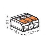 Клеммник WAGO 3 (одножильных или многожильных) х 0,08-4 мм 32A Cu [уп. 50шт]