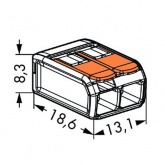 Клеммник WAGO 2 (одножильных или многожильных) х 0,08-4 мм 32A Cu [уп. 100шт]
