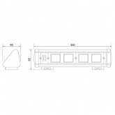 Блок настольный Экопласт с выключателем на 4 модуля (45х45мм) для крепления к столу (алюминий) IP20