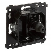 Розетка TV DKC Avanti проходная в стену, черный матовый