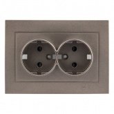 Лицевая панель розетки 2-местной с/з со шторками EKF PROxima Валенсия графит