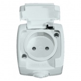 Розетка с/з открытой установки Рондо 16А со шторками IP44 белый Schneider Electric