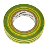 Изолента ПВХ Kranz 15мм х 10м толщина 0,13 желто-зеленая [уп.10шт]