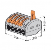 Клеммник WAGO 5 (одножильных или многожильных) х 0,08-4 мм 32A Cu [уп. 40шт]