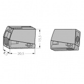 Клеммник WAGO 1+1 (одножильный 1-2,5 мм и многожильный 0,5-2,5 мм) 24-16A Cu/Al [уп. 100шт]