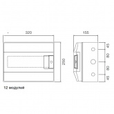 Влагозащищенный настенный шкаф ABB Mistral65 12М прозрачная дверь без клеммного блока 65P12X12